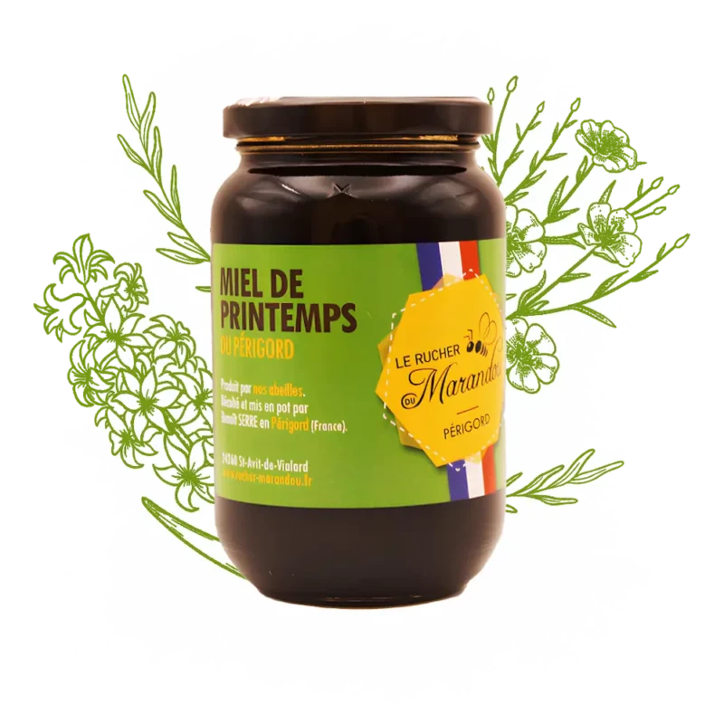 Miel de printemps 500 g – Apiculteur producteur Dordogne – Rucher du Marandou