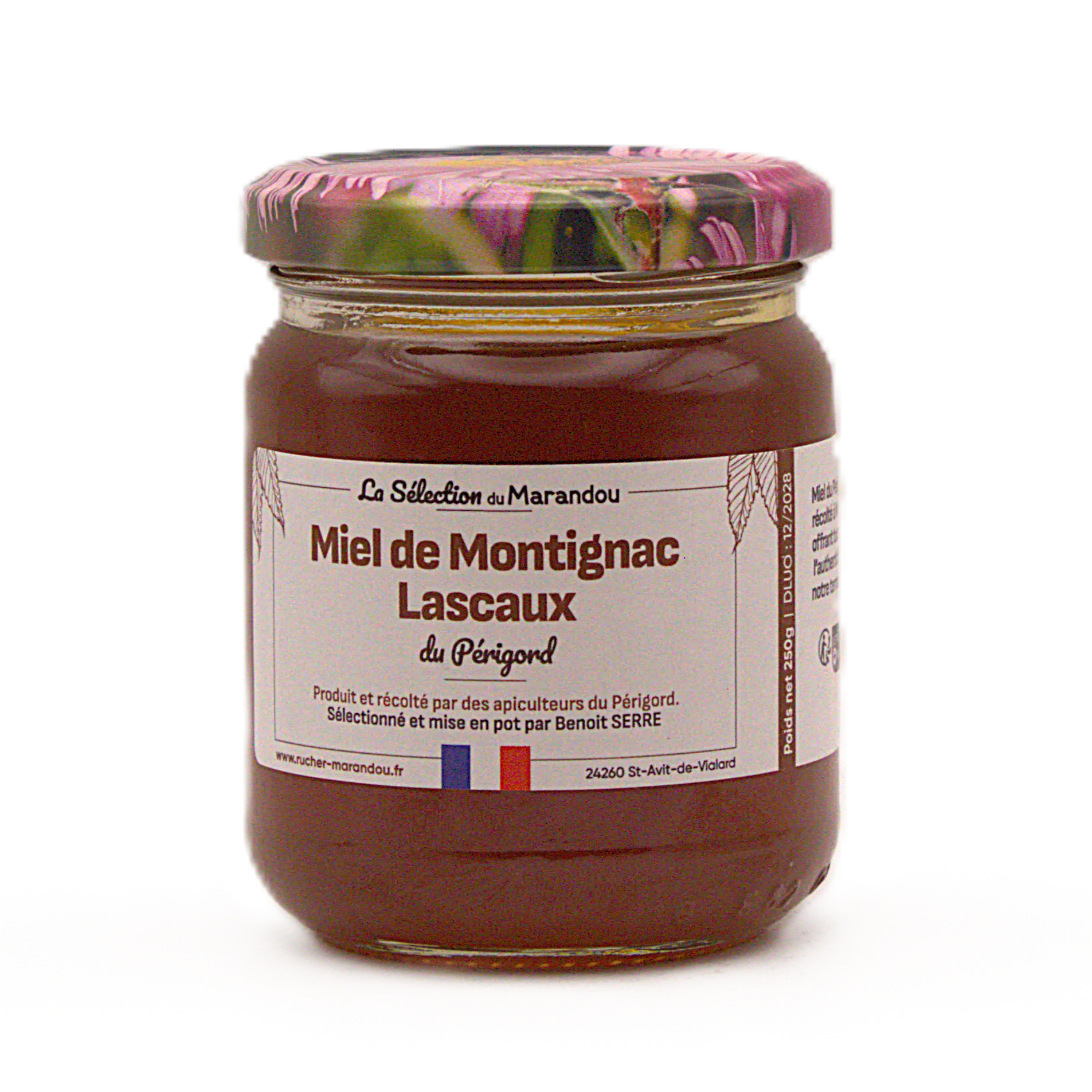 Miel de Montignac Lascaux en pot, miel doux et boisé du Périgord Noir