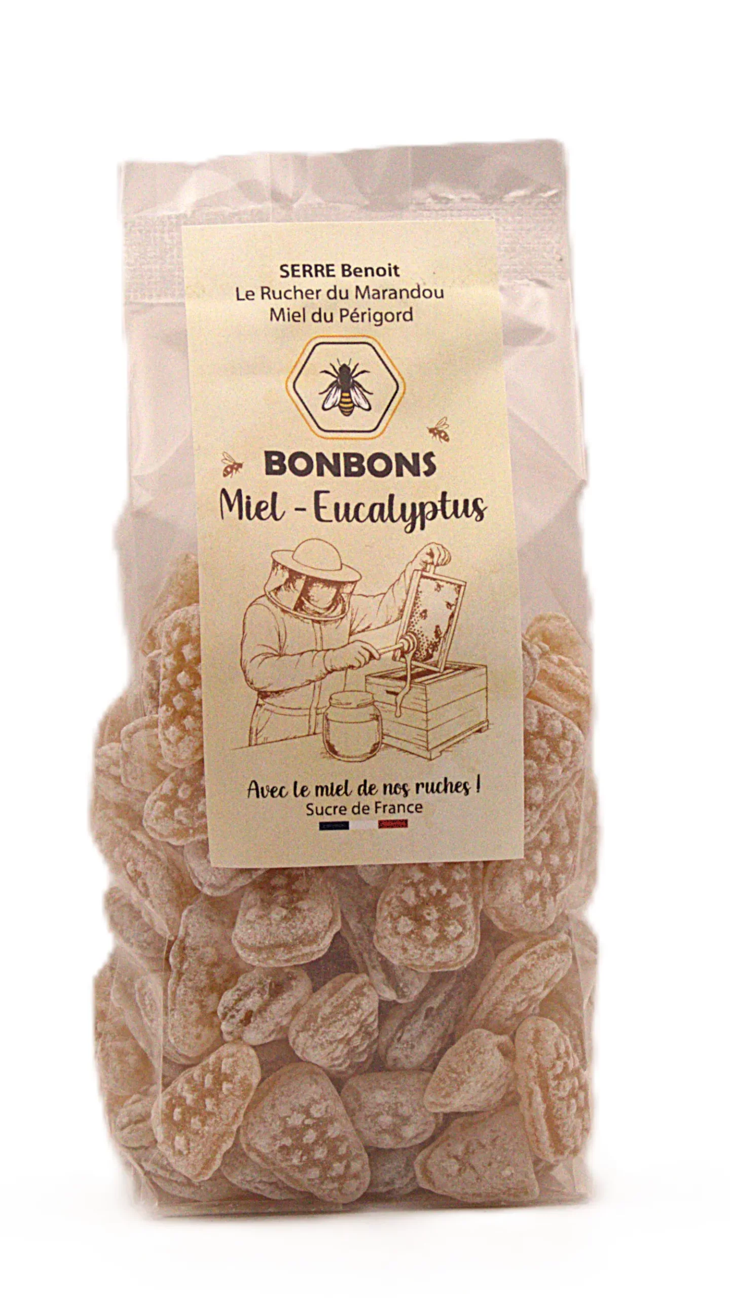 Bonbons artisanaux au miel du Périgord saveur eucalyptus – sachet 180 g