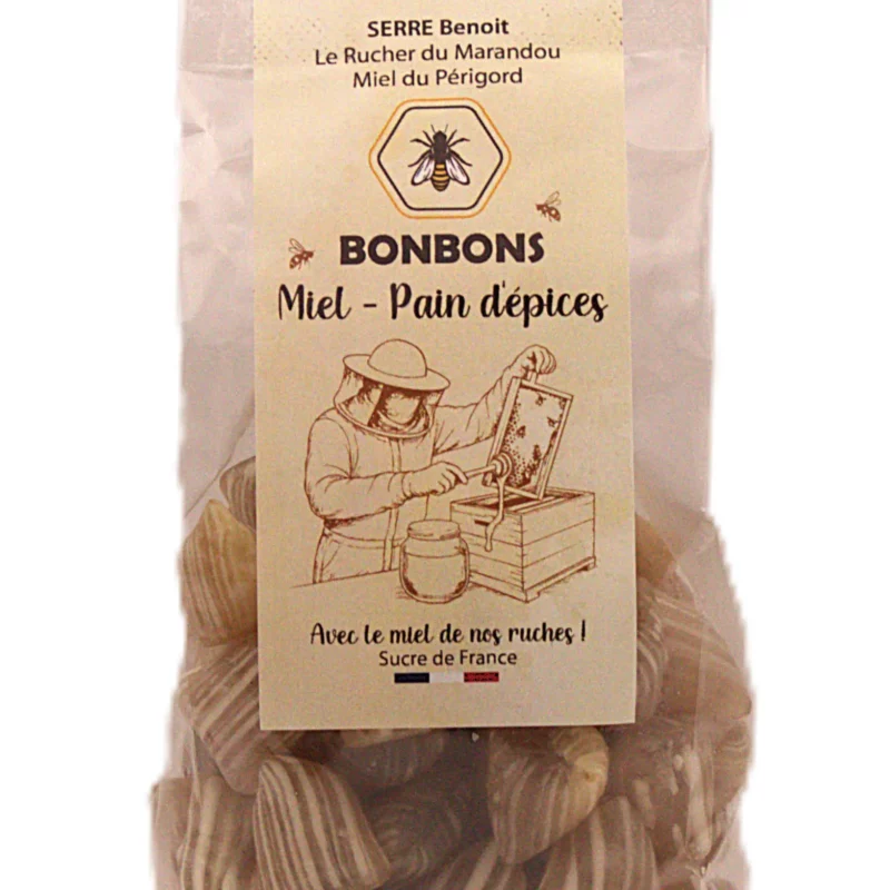 Bonbons artisanaux au miel du Périgord saveur pain d'épices – sachet 180 g