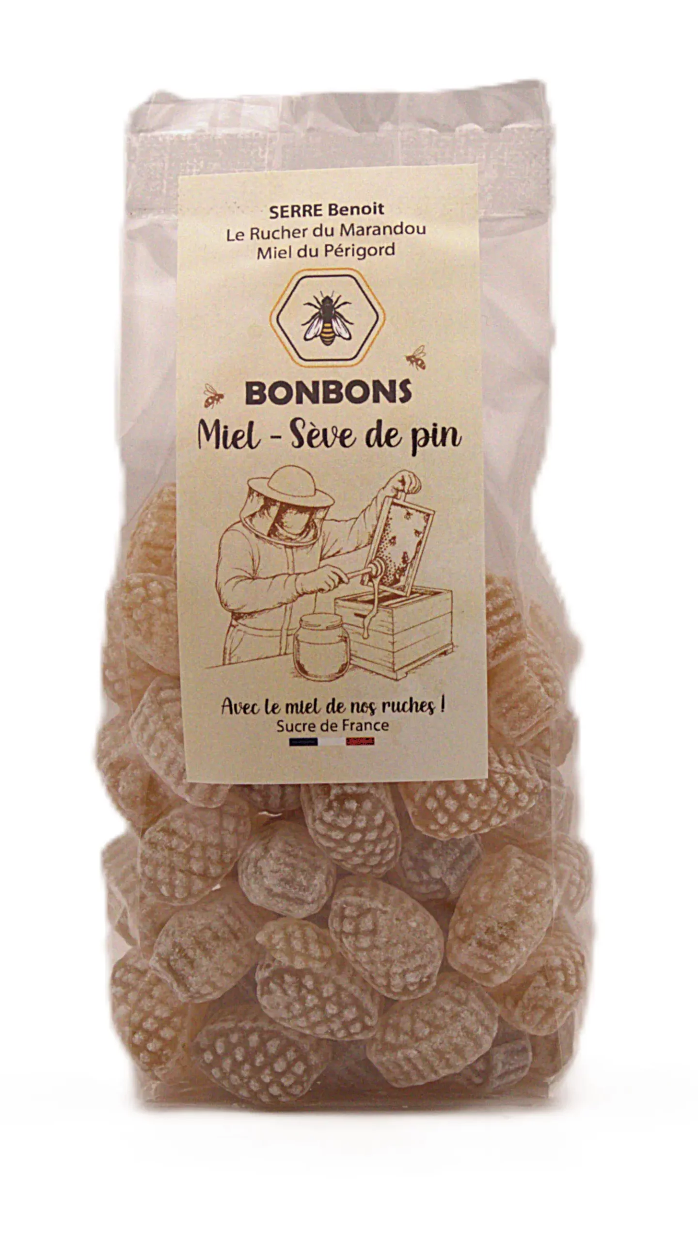 Bonbons artisanaux au miel du Périgord saveur sève de pin – sachet 180 g