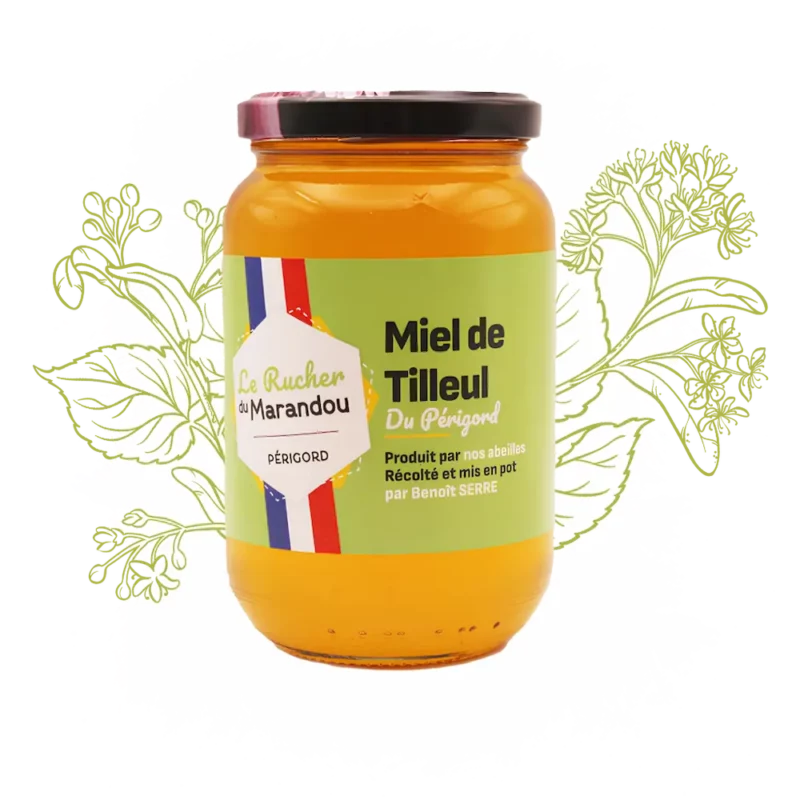Miel de tilleul 500 g – Apiculteur producteur Dordogne – Rucher du Marandou