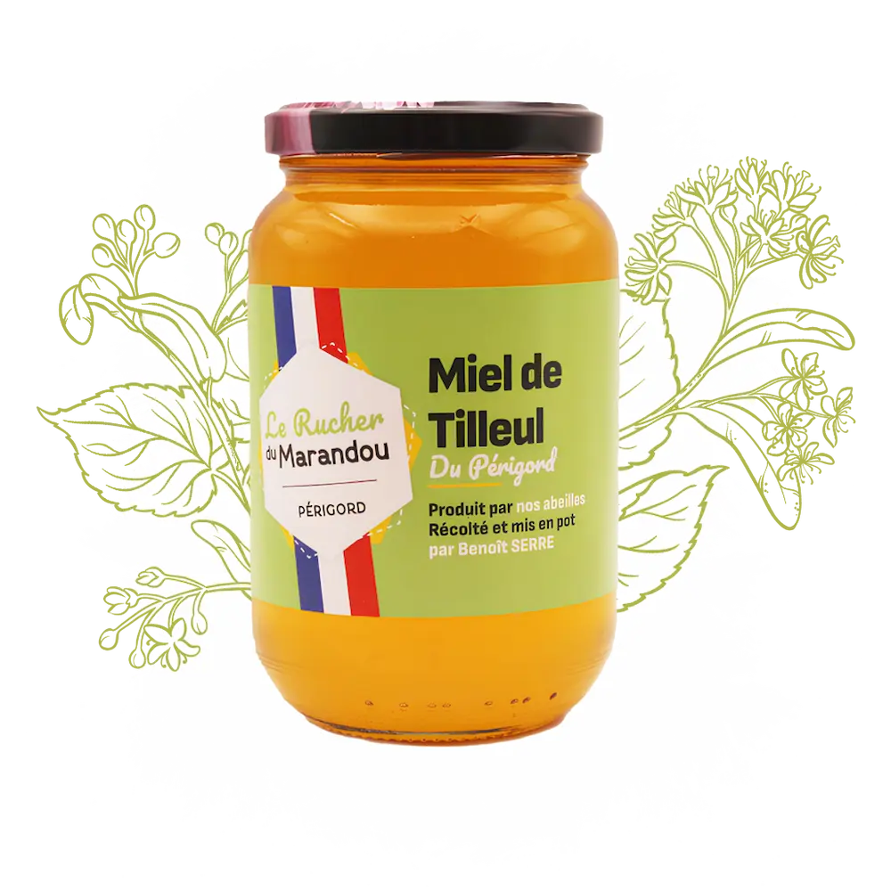 Miel de tilleul 500 g – Apiculteur producteur Dordogne – Rucher du Marandou