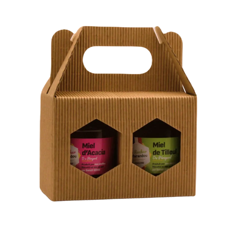 Coffret miel du Périgord 2 pots 250 g acacia et tilleul