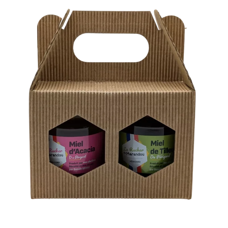 Coffret miel du Périgord 2 pots 250 g acacia et tilleul