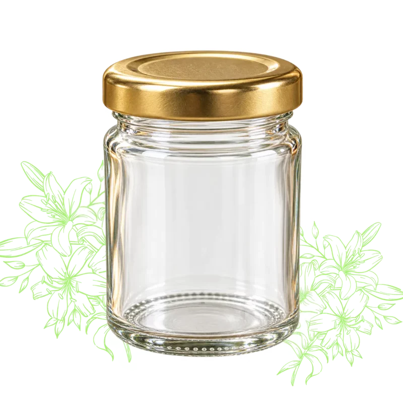 Pot en verre de miel personnalisé 125 g avec couvercle doré – Le Rucher du Marandou